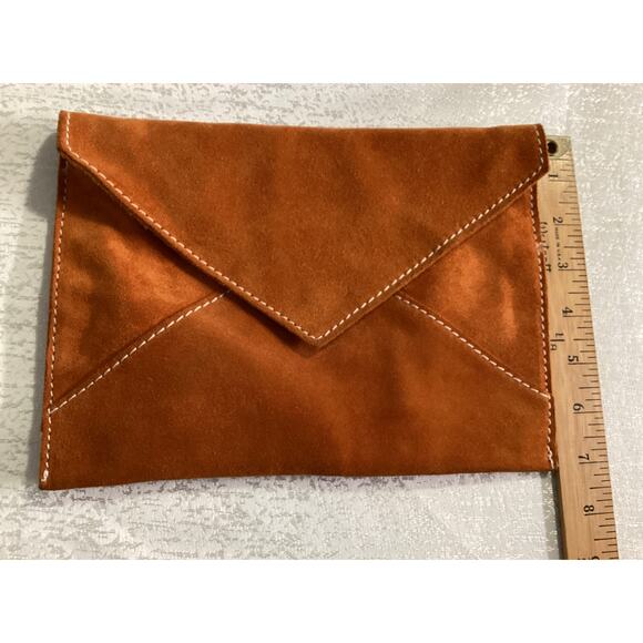Creazioni Maurizio Genuine Suede Italian Envelope Crossbody PumpkinItaly - Picture 7 of 7